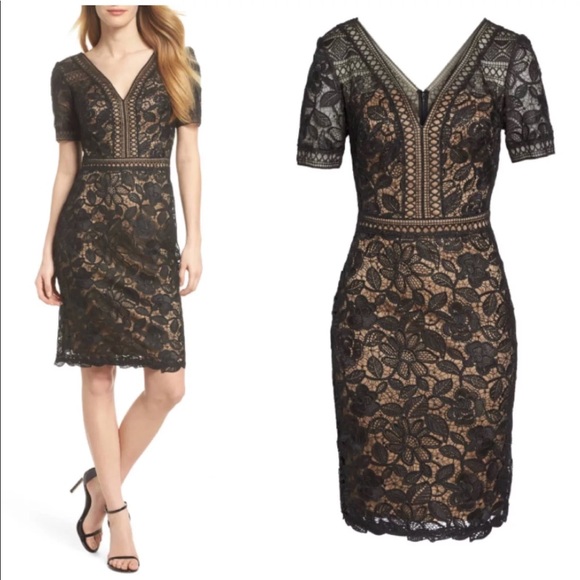 Tadashi Shoji Dresses & Skirts - TADASHI SHOJI Dress V-Neck Lace Floral Sheath